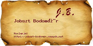 Jobszt Bodomér névjegykártya